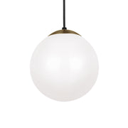 Leo Hanging Globe 10" Medium Pendant, Satin Brass Finish