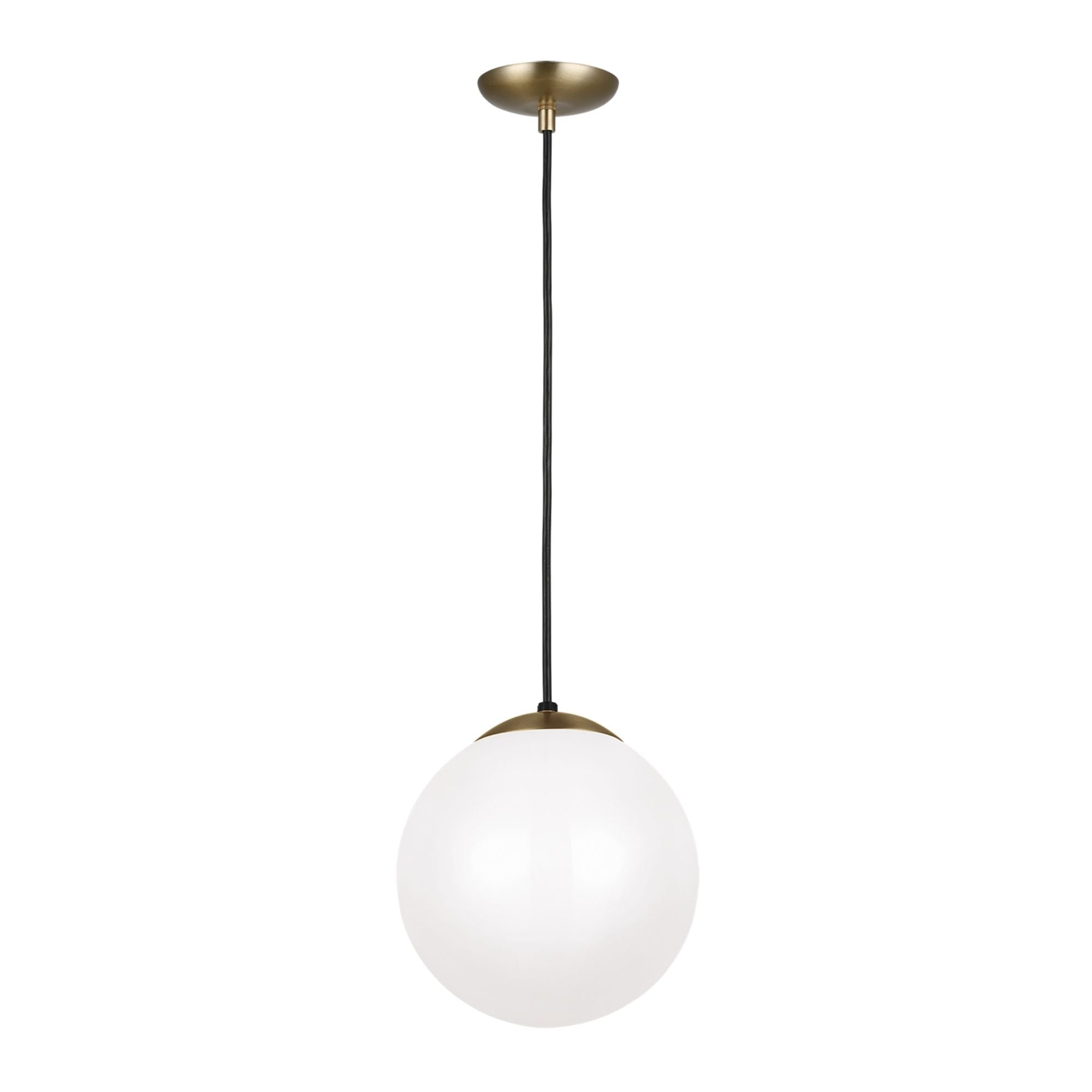 Leo Hanging Globe 10" Medium Pendant, Satin Brass Finish
