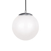 Leo Hanging Globe 10" Integrated LED Medium Pendant, Satin Aluminum Finish