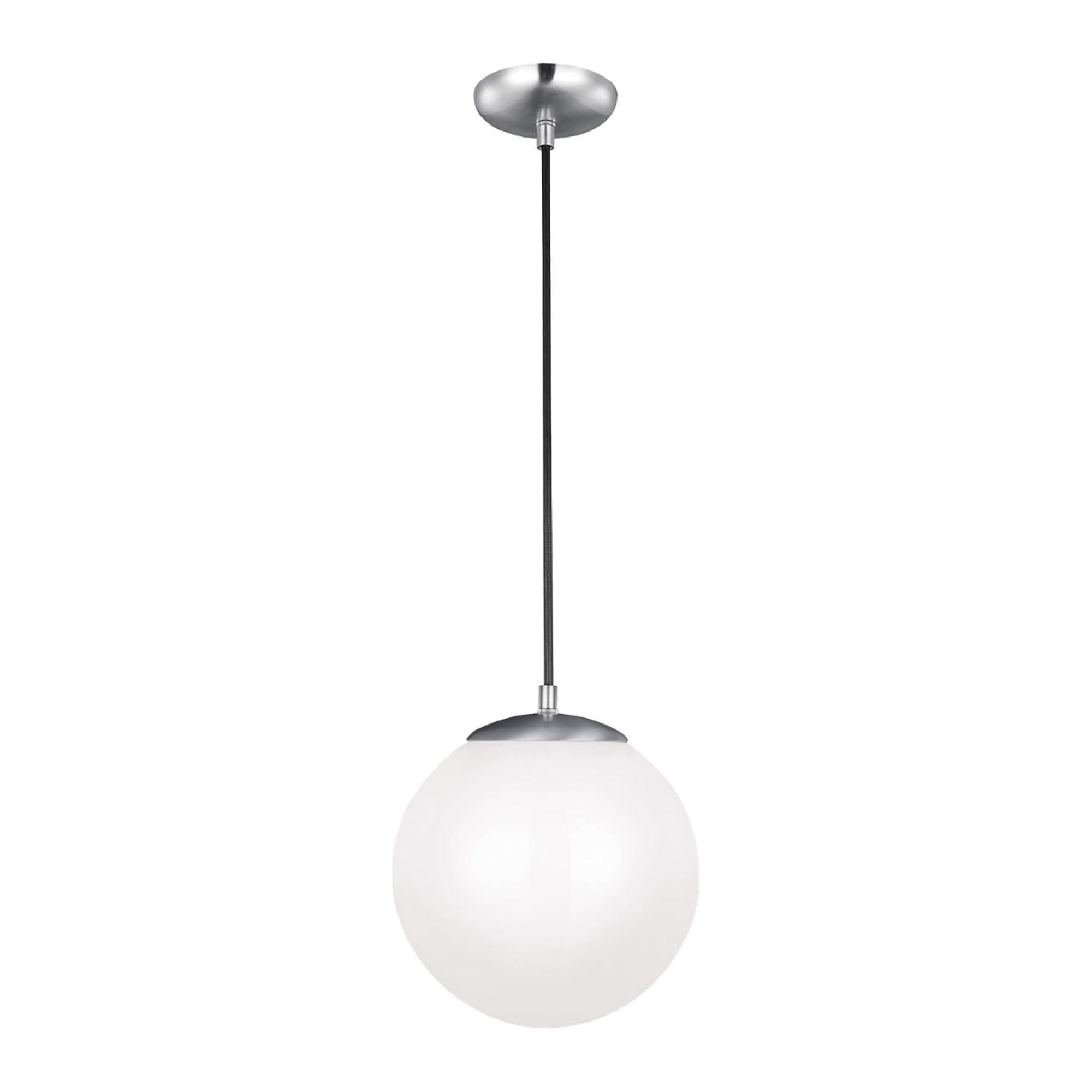 Leo Hanging Globe 10" Integrated LED Medium Pendant, Satin Aluminum Finish