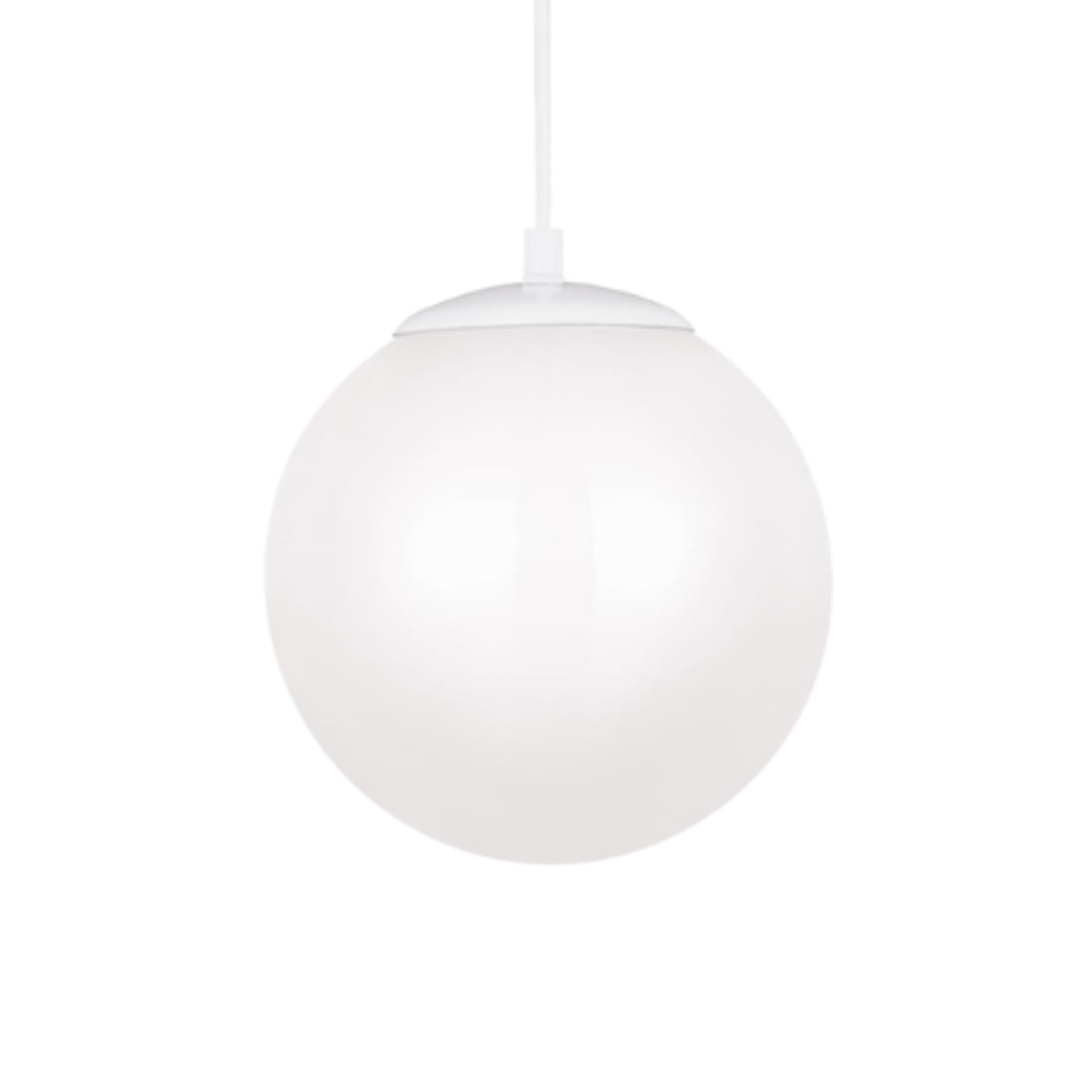 Leo Hanging Globe 10" Integrated LED Medium Pendant, White Finish