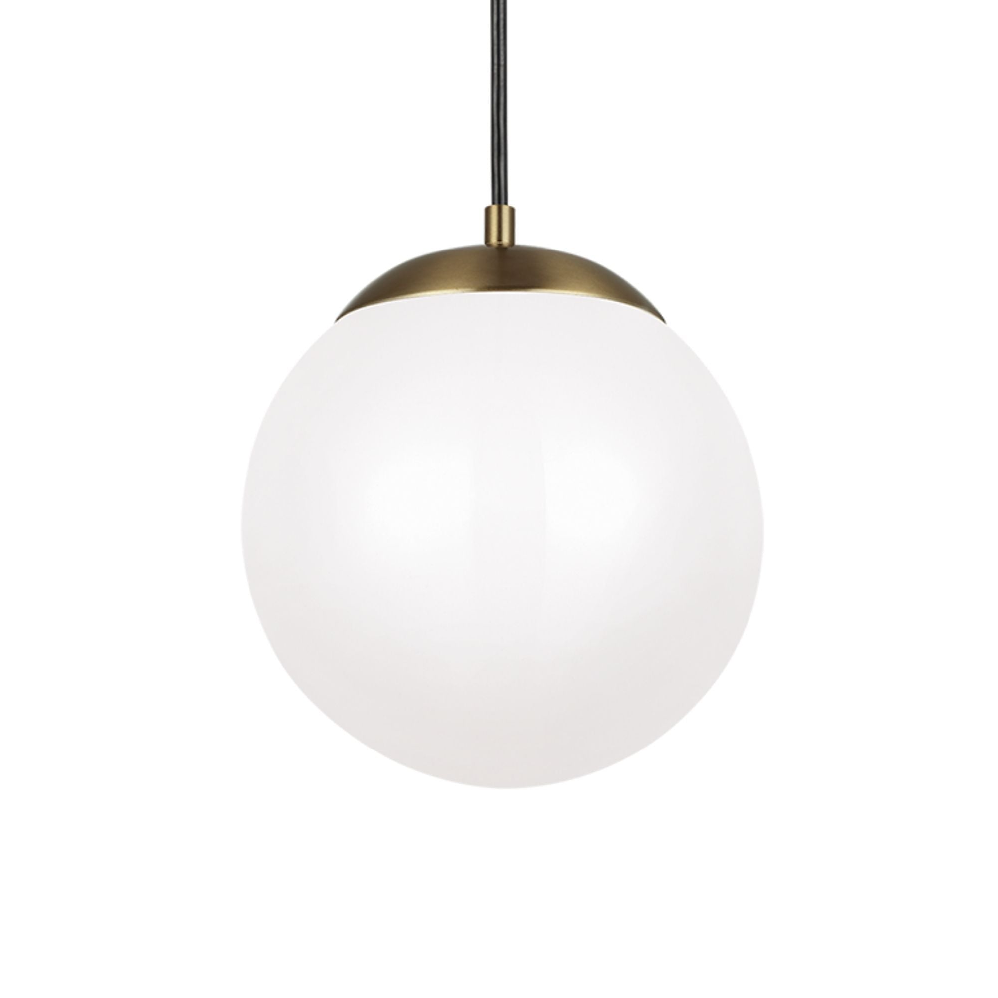 Leo Hanging Globe 10" Integrated LED Medium Pendant, Satin Brass Finish