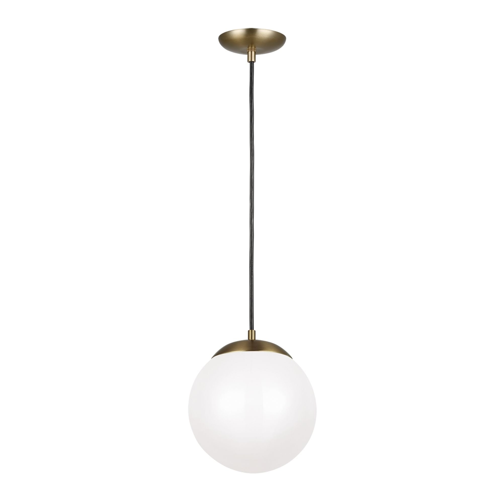 Leo Hanging Globe 10" Integrated LED Medium Pendant, Satin Brass Finish