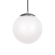 Leo Hanging Globe 10" LED Medium Pendant, Satin Aluminum Finish