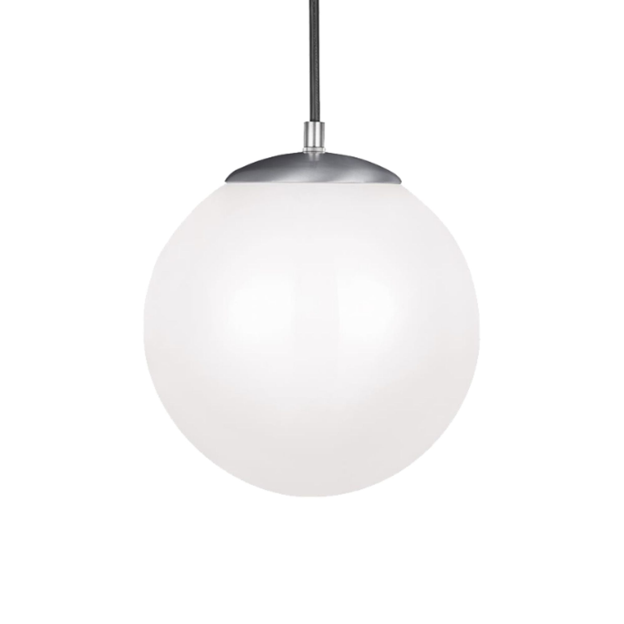 Leo Hanging Globe 10" LED Medium Pendant, Satin Aluminum Finish