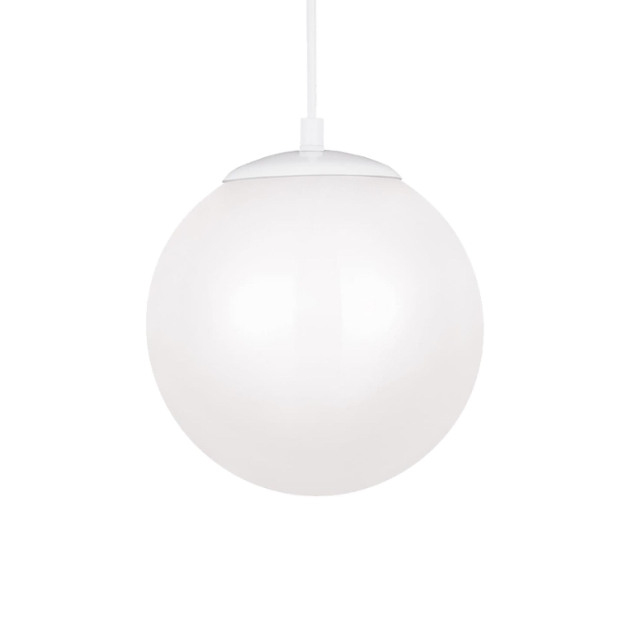 Leo Hanging Globe 10" LED Medium Pendant, White Finish