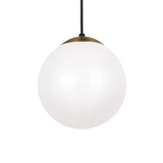 Visual Comfort Studio Leo Hanging Globe 10" LED Medium Pendant, Satin Brass Finish