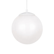 Leo Hanging Globe 12" Large Pendant, White Finish