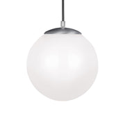 Leo Hanging Globe 12" LED Large Pendant, Satin Aluminum Finish