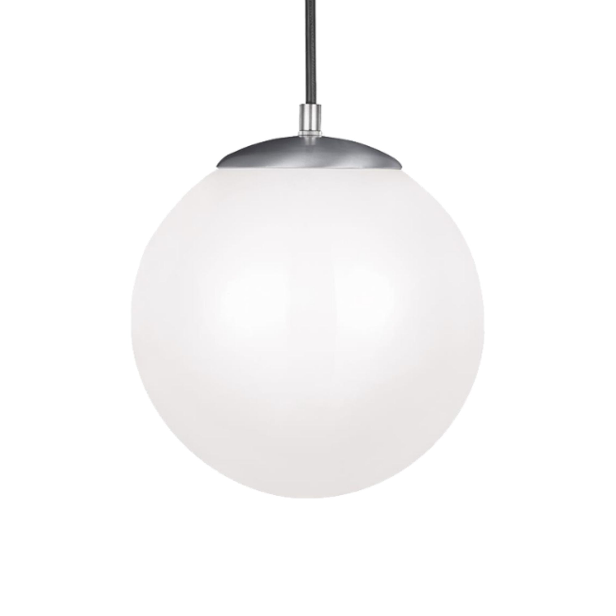 Leo Hanging Globe 12" LED Large Pendant, Satin Aluminum Finish