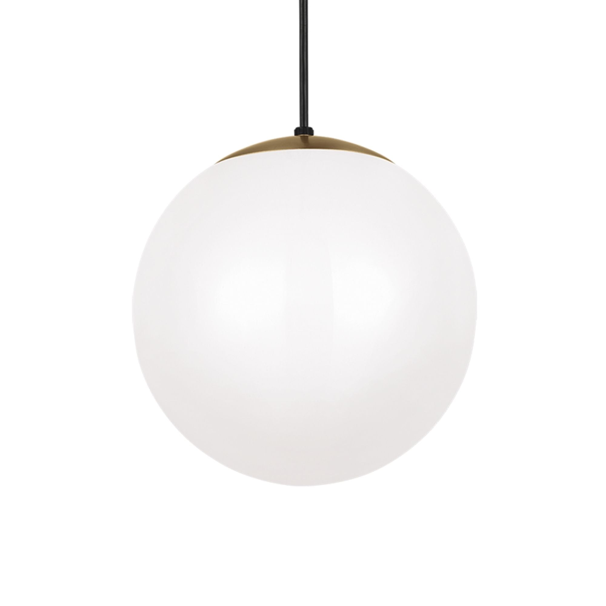 Leo Hanging Globe 12" LED Large Pendant, Satin Brass Finish