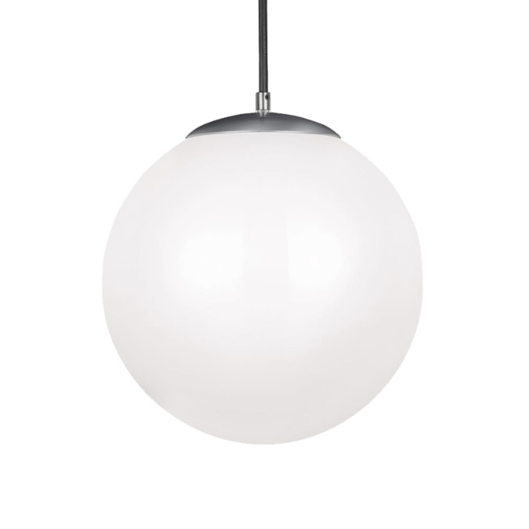 Leo Hanging Globe 14" X-Large Pendant, Satin Aluminum Finish