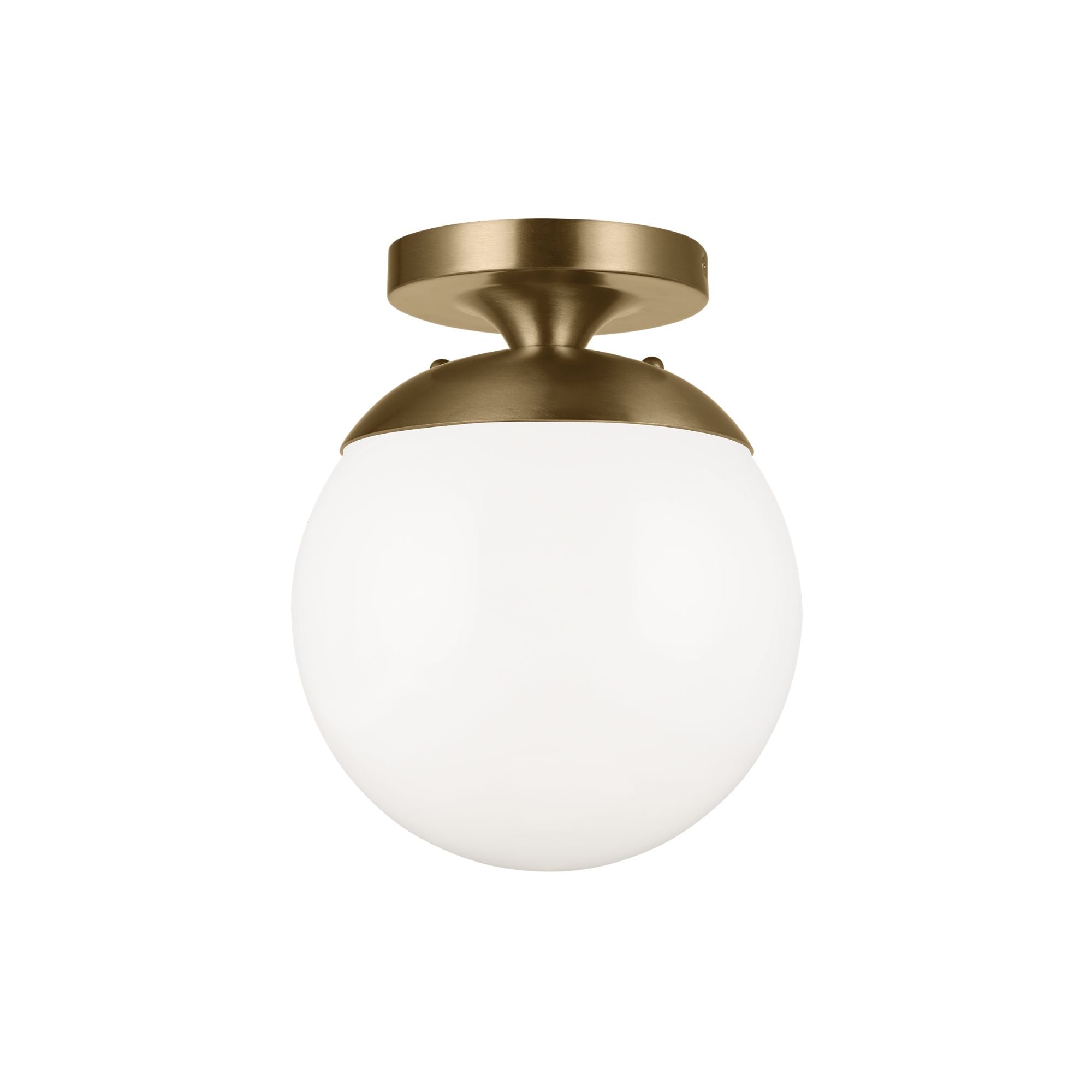 Leo Hanging Globe 10" Wall/Ceiling Semi-Flush Mount, Satin Brass Finish