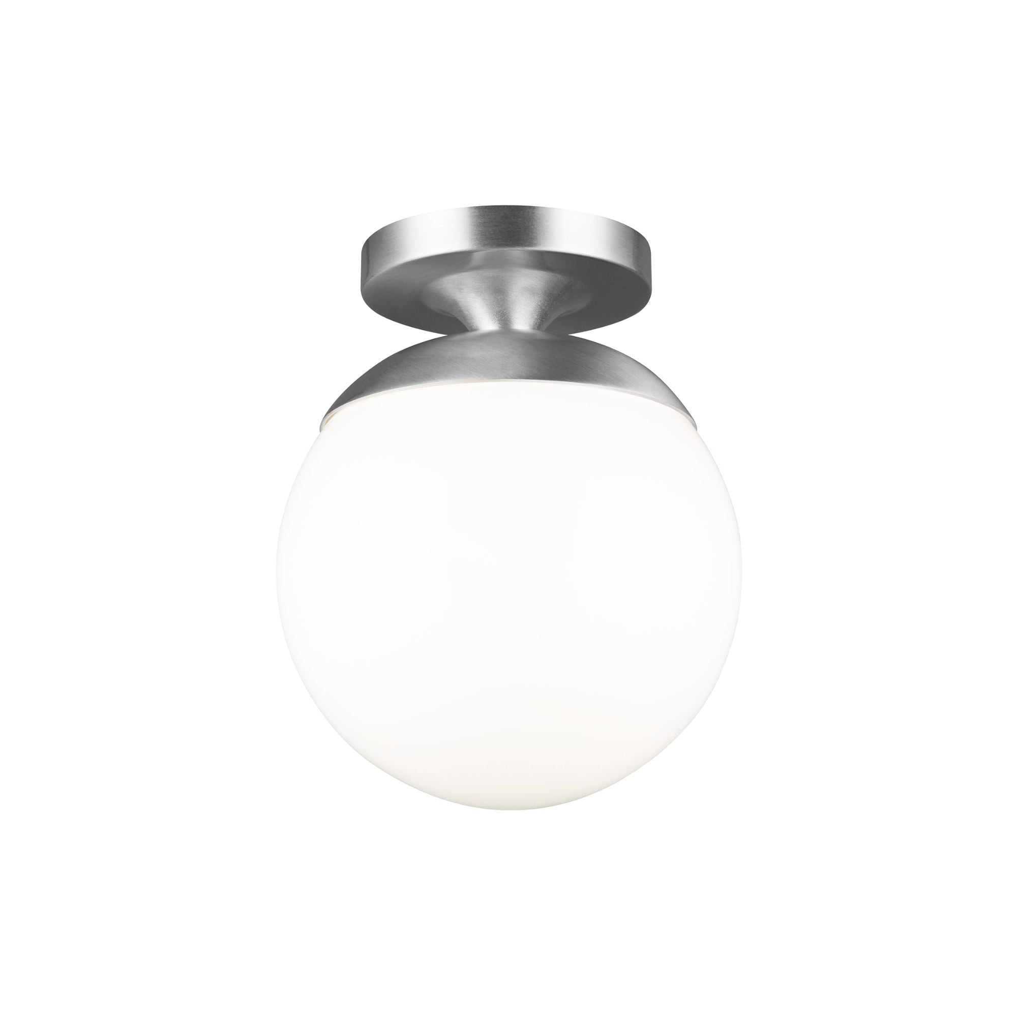 Leo Hanging Globe 10" LED Wall/Ceiling Semi-Flush Mount, Satin Aluminum Finish