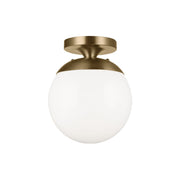 Leo Hanging Globe 10" LED Wall/Ceiling Semi-Flush Mount, Satin Brass Finish