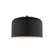 Malone 11" Small Flush Mount, Midnight Black Finish