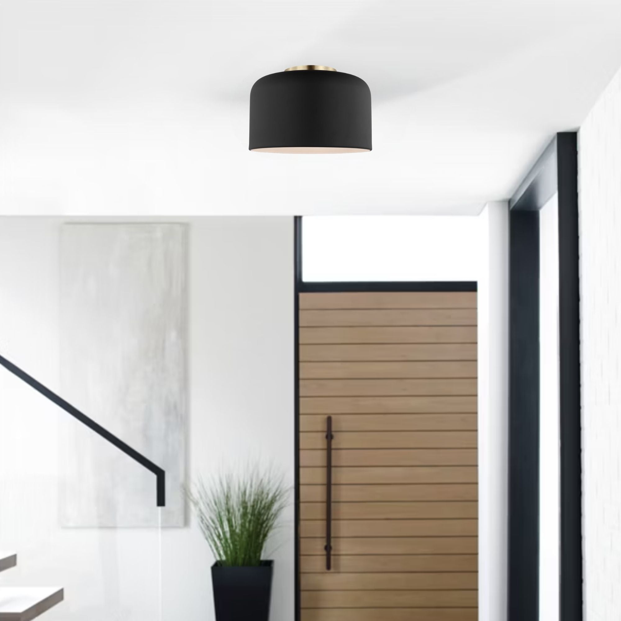 Malone 11" Small Flush Mount, Midnight Black Finish