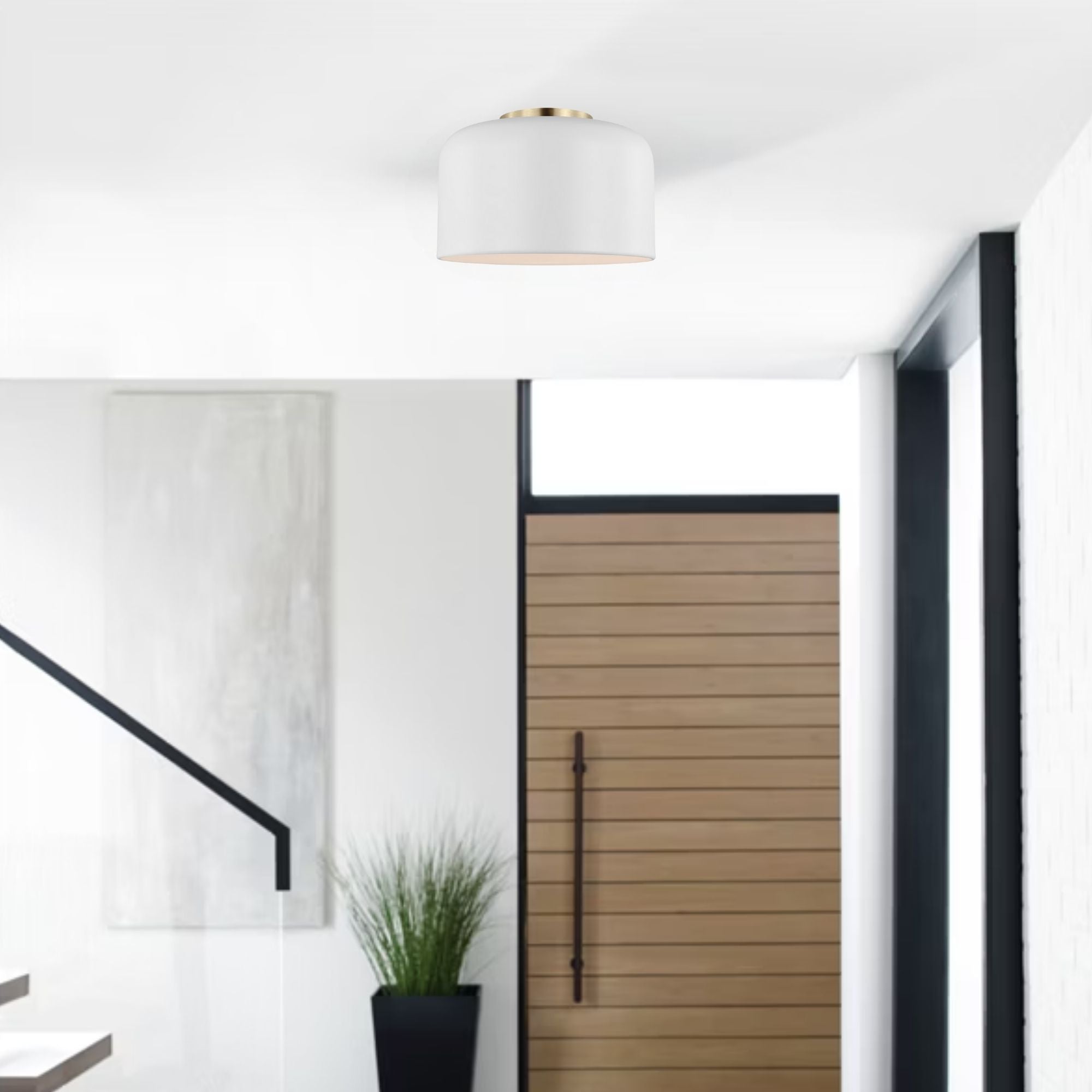 Malone 11" LED Small Flush Mount, Matte White Finish