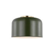 Malone 11" LED Small Flush Mount, Olive Finish