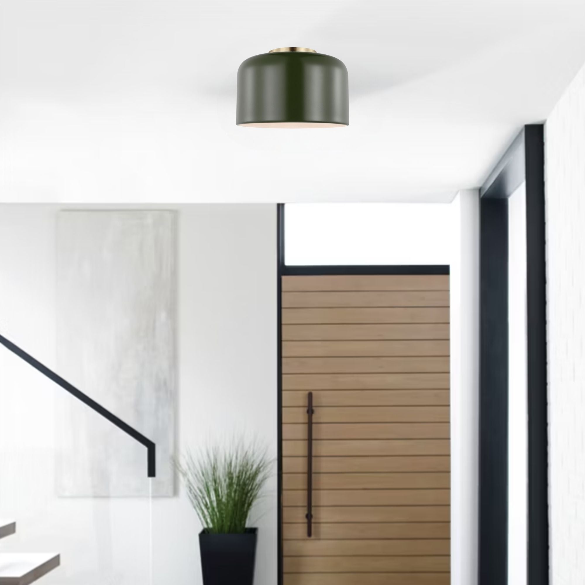 Malone 11" LED Small Flush Mount, Olive Finish