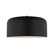 Malone 14" Medium Flush Mount, Midnight Black Finish