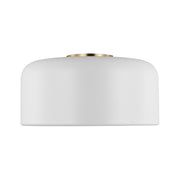 Malone 14" Medium Flush Mount, Matte White Finish