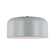 Malone 14" Medium Flush Mount, Matte Grey Finish
