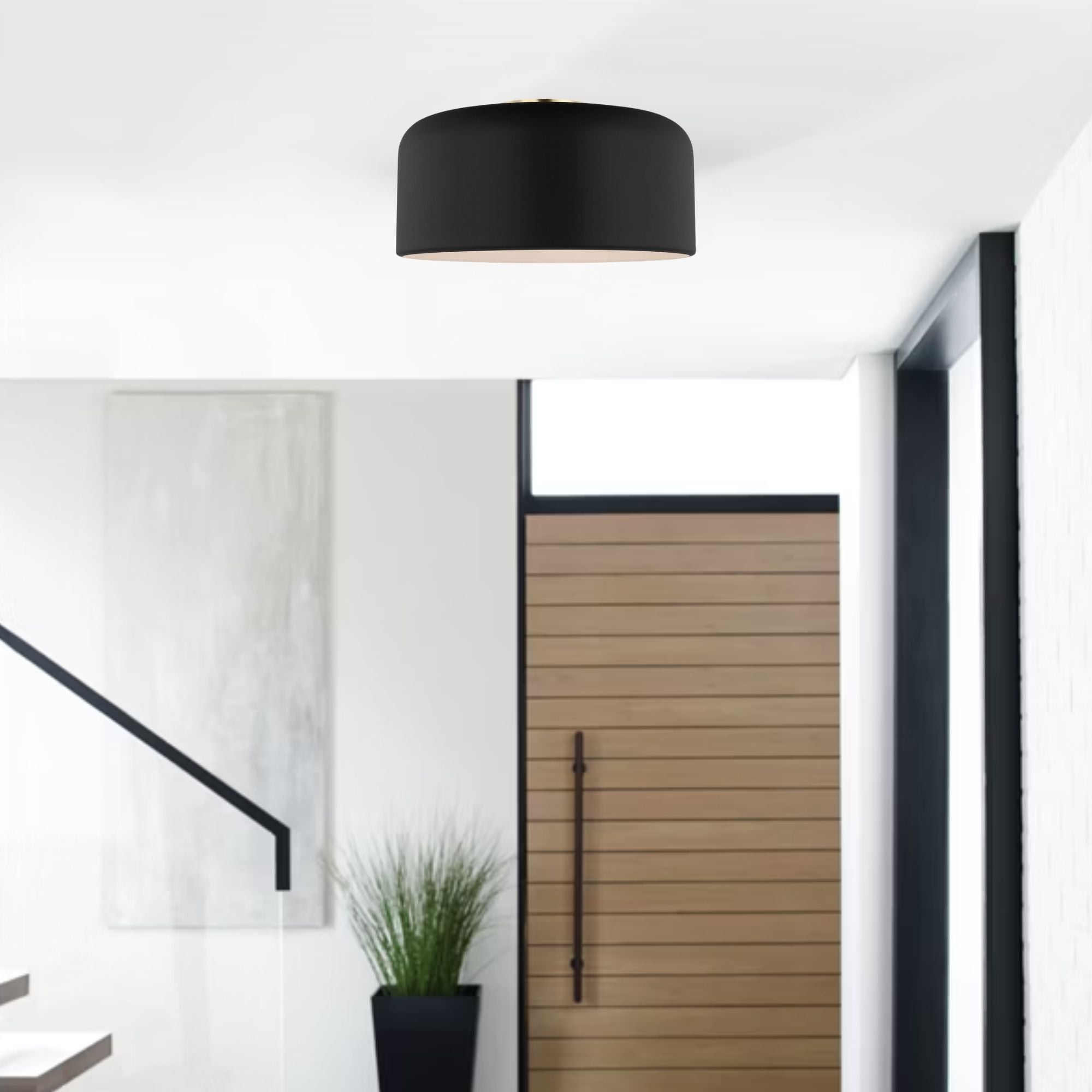 Malone 14" LED Medium Flush Mount, Midnight Black Finish