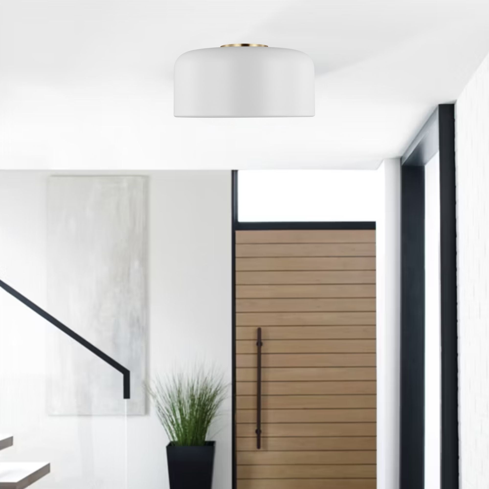 Malone 14" LED Medium Flush Mount, Matte White Finish