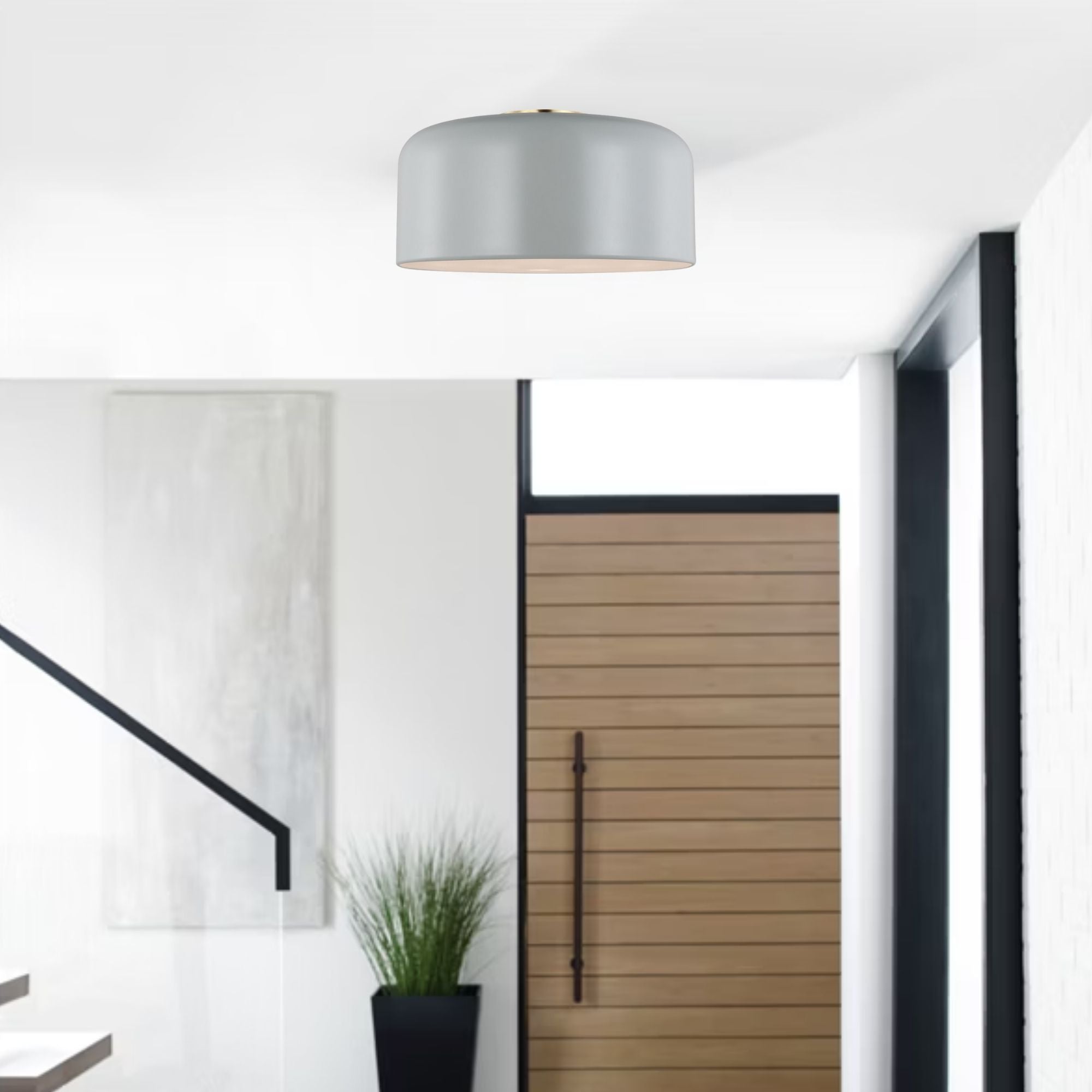 Malone 14" LED Medium Flush Mount, Matte Grey Finish