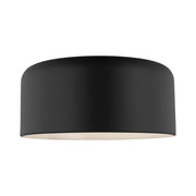 Malone 16" Large Flush Mount, Midnight Black Finish