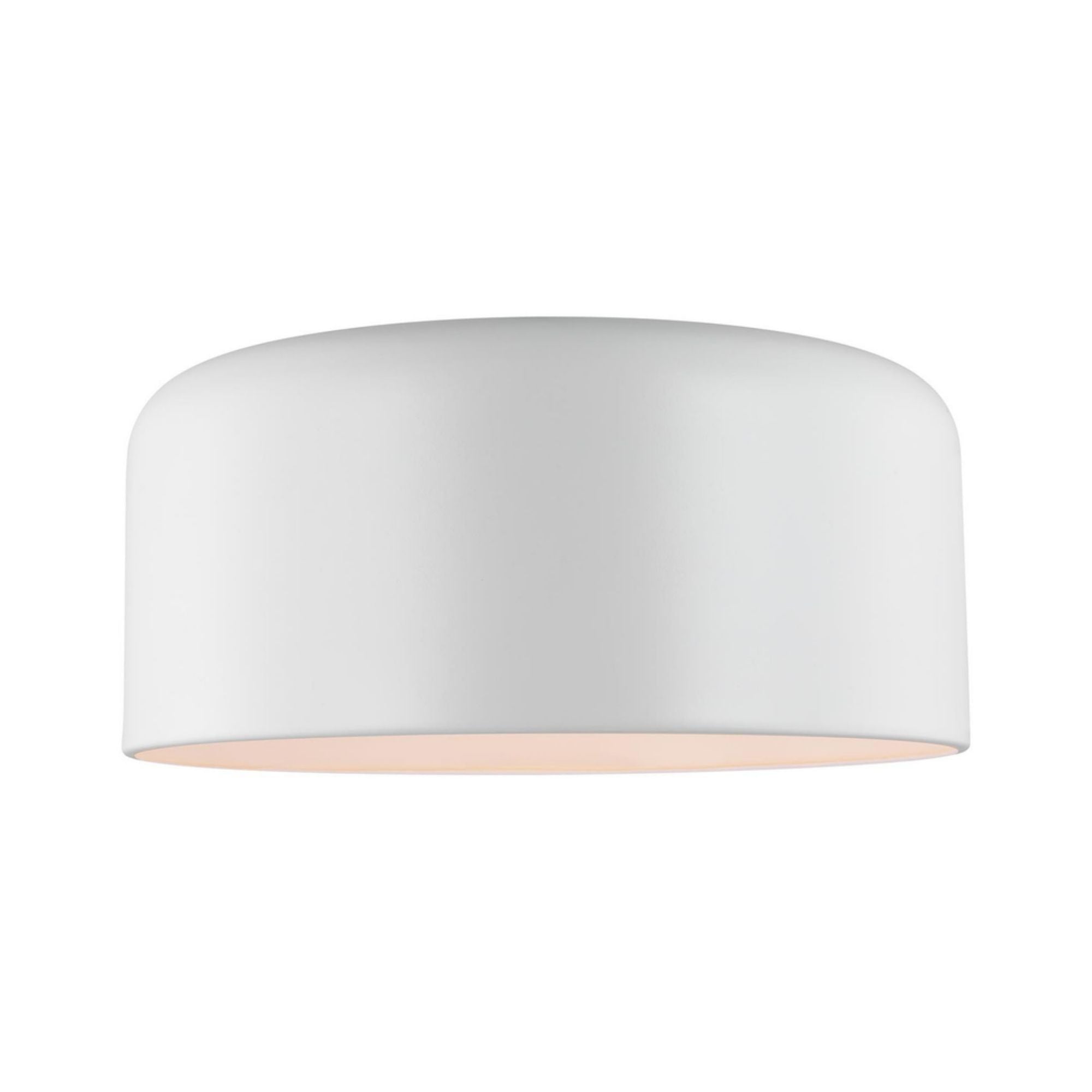 Malone 16" Large Flush Mount, Matte White Finish