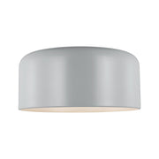 Malone 16" Large Flush Mount, Matte Grey Finish
