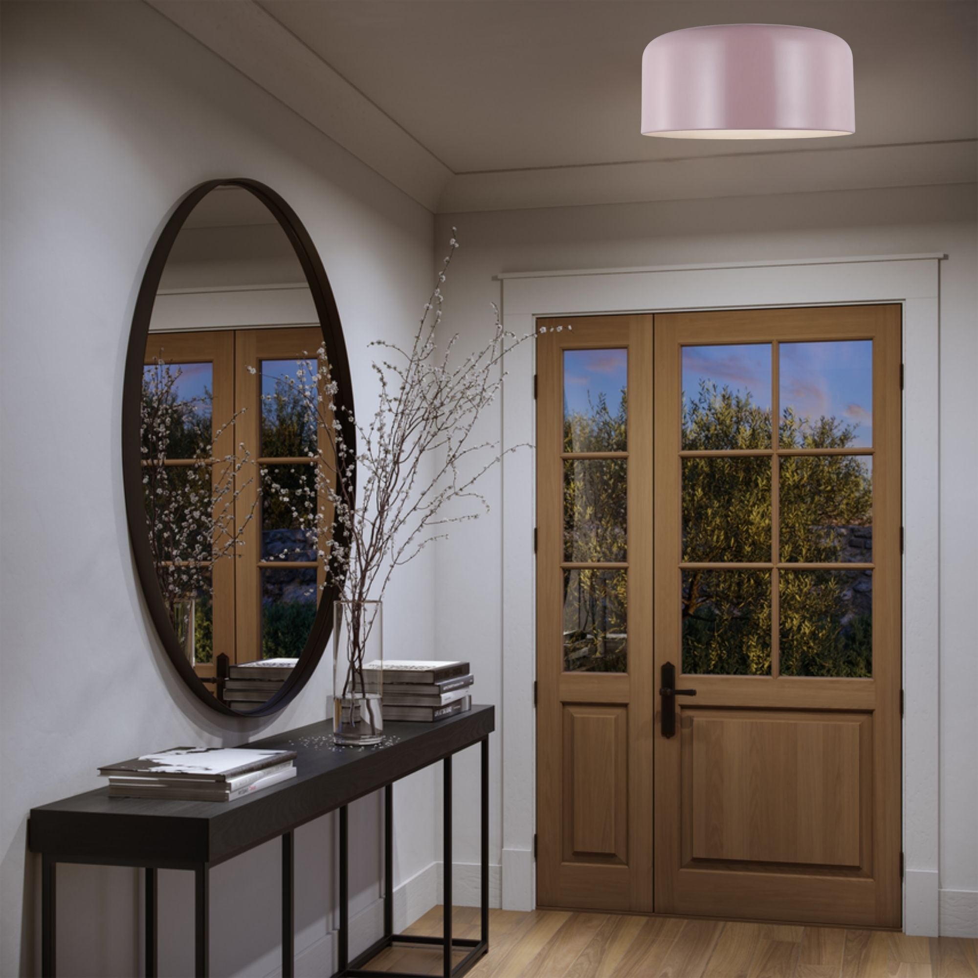 Malone 16" LED Large Flush Mount, Rose Finish