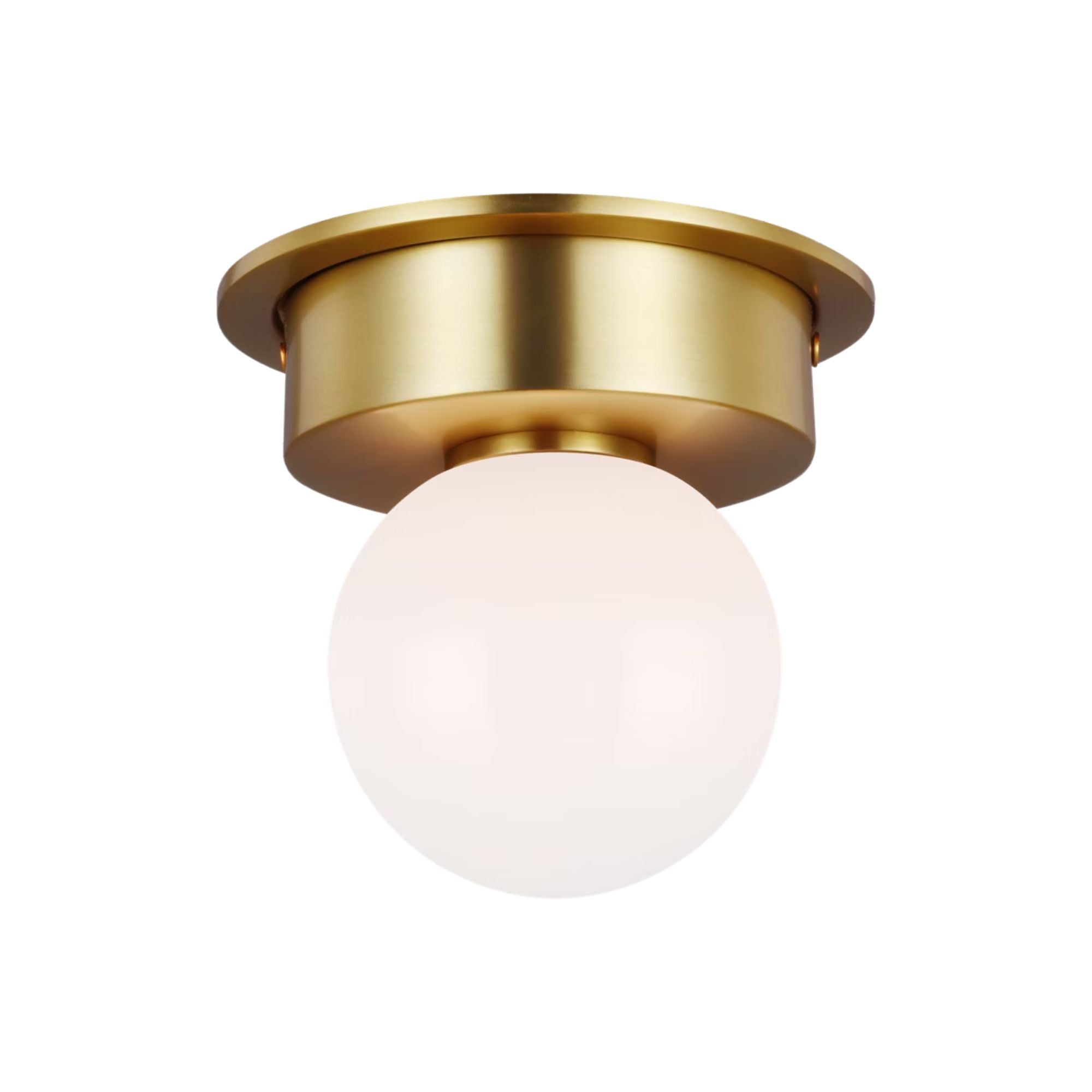 Nodes 8" Flush Mount, Burnished Brass Finish