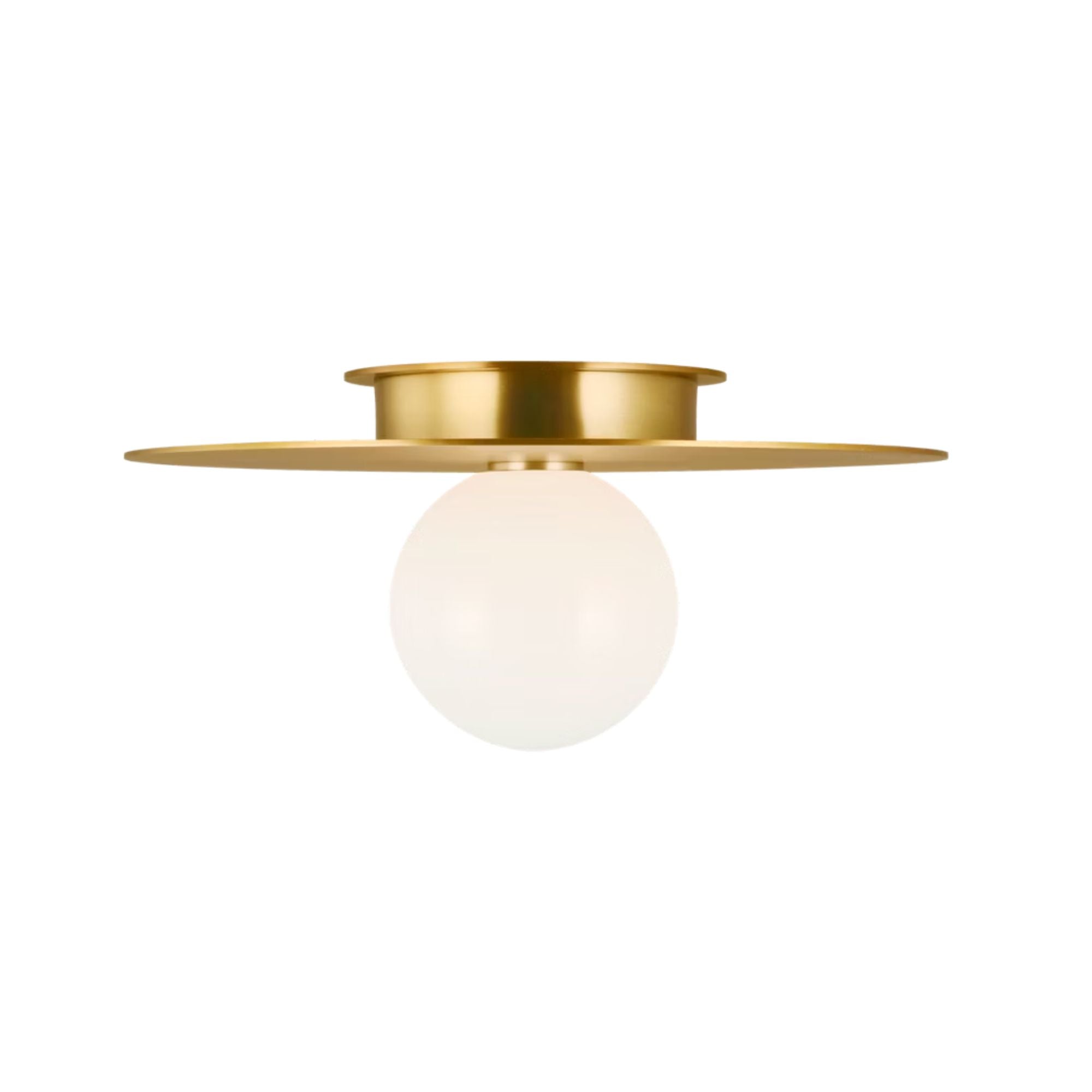 Nodes 14" Flush Mount, Burnished Brass Finish
