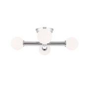 Nodes 18" 4-Light Flush Mount, Polished Nickel Finish