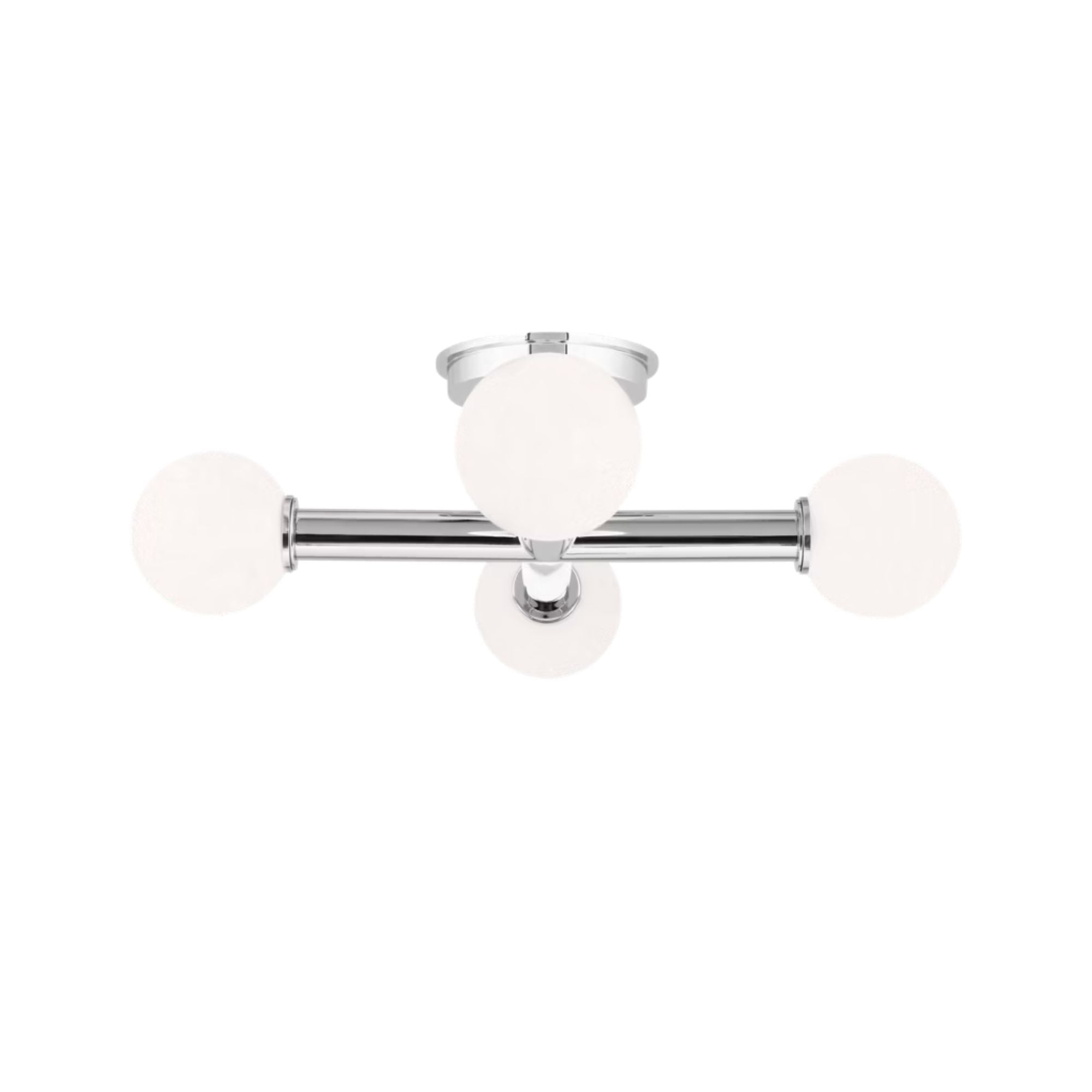 Nodes 18" 4-Light Flush Mount, Polished Nickel Finish