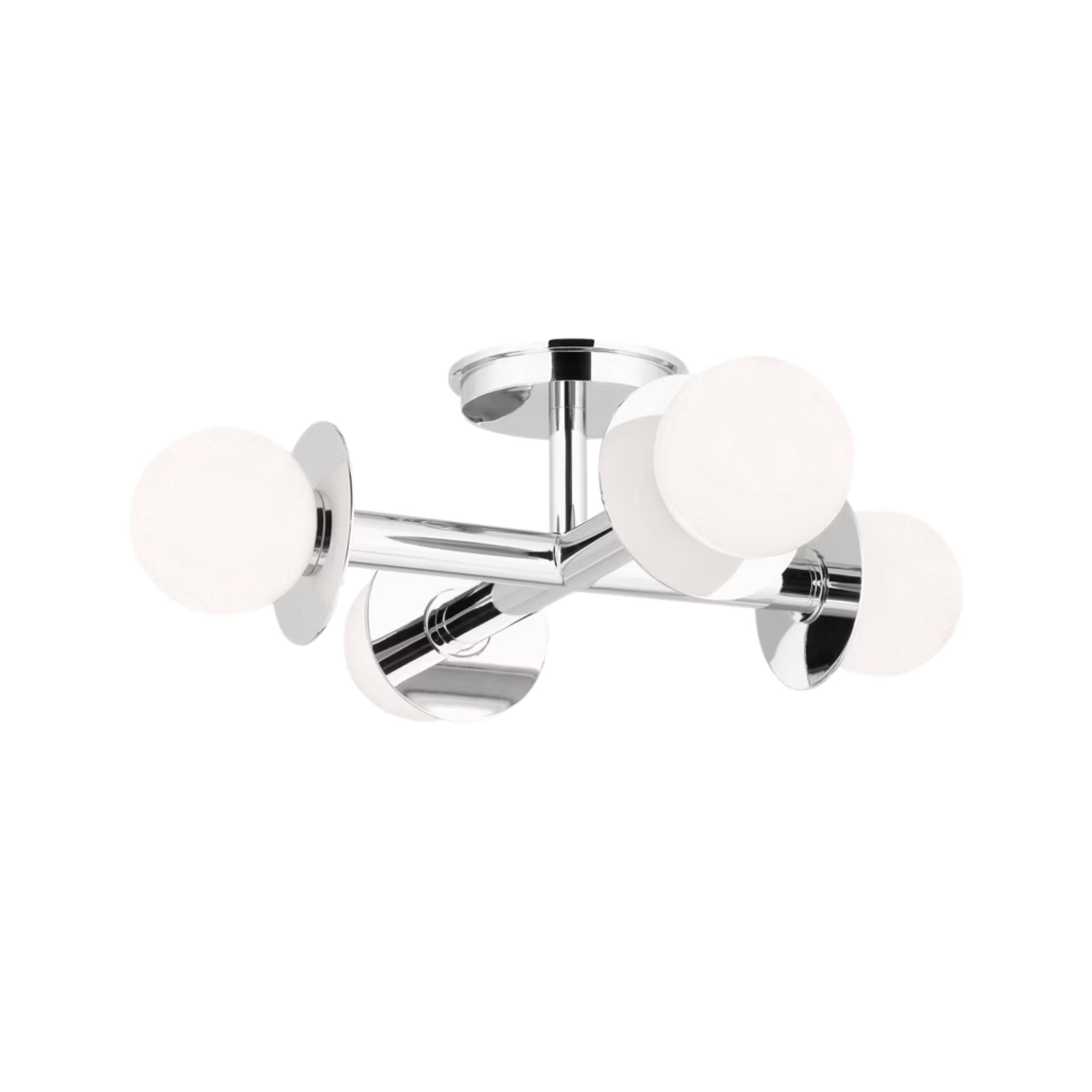 Nodes 18" 4-Light Flush Mount, Polished Nickel Finish