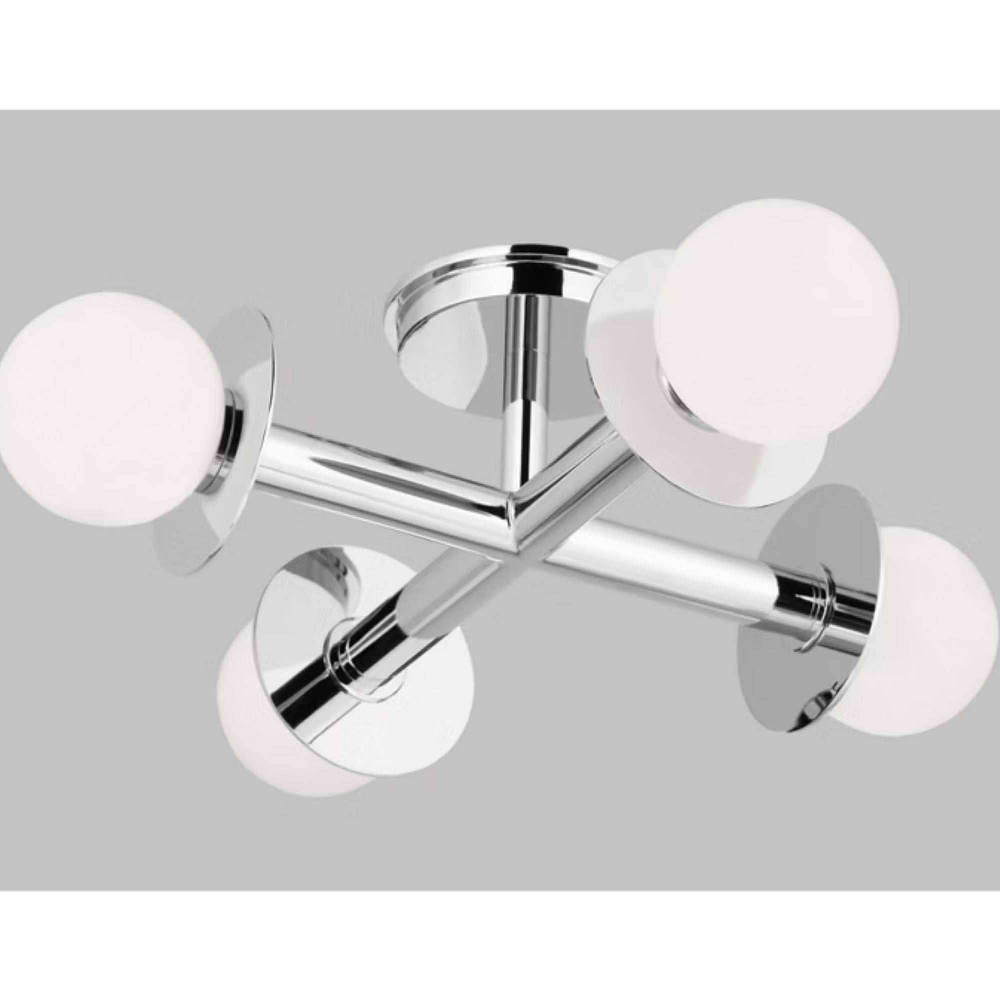 Nodes 18" 4-Light Flush Mount, Polished Nickel Finish