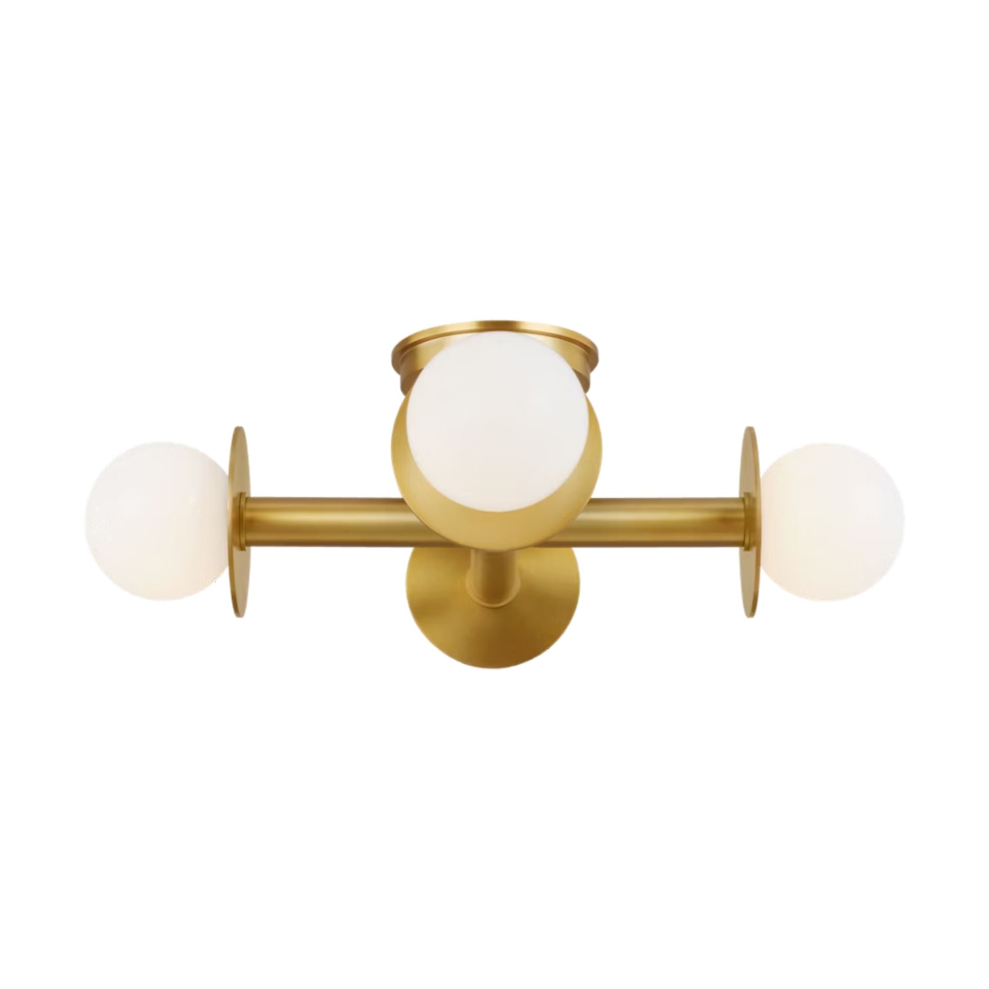 Nodes 18" 4-Light Semi Flush Mount, Burnished Brass Finish