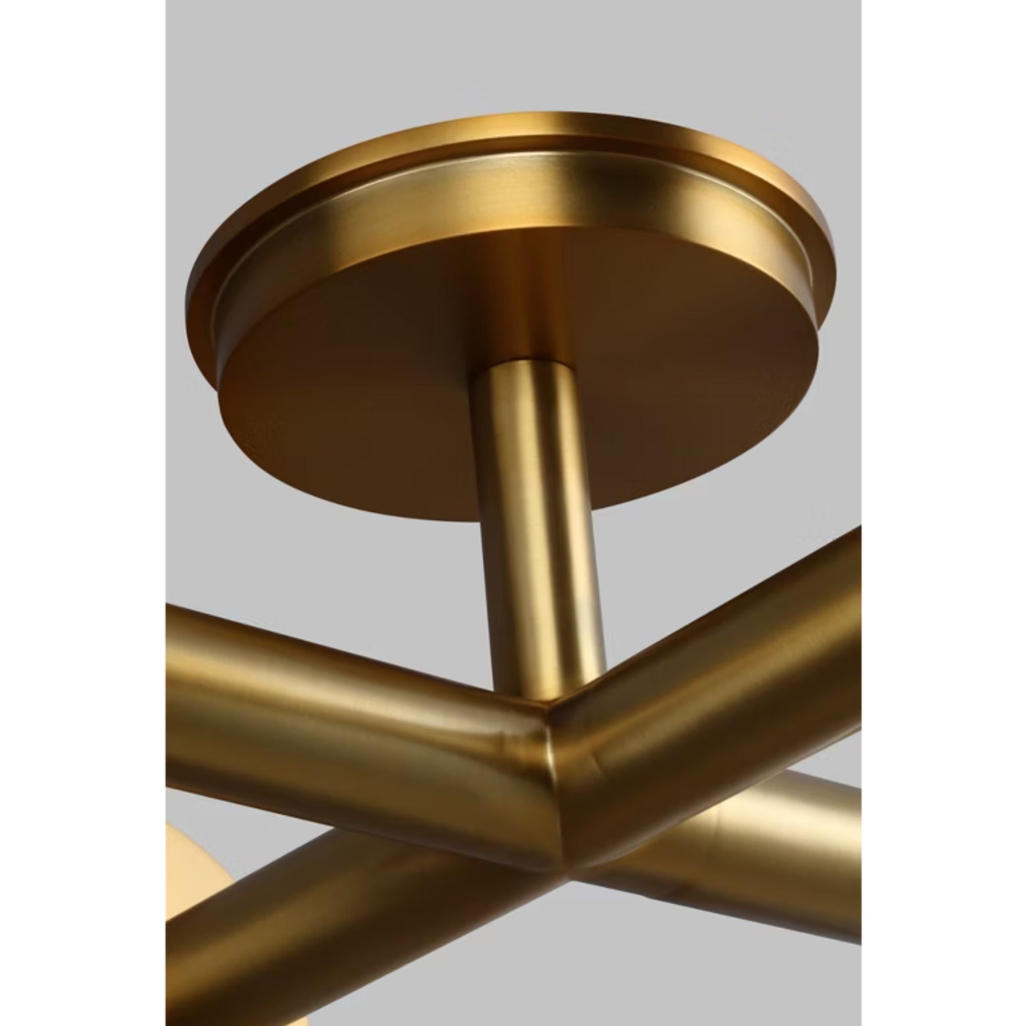 Nodes 18" 4-Light Semi Flush Mount, Burnished Brass Finish
