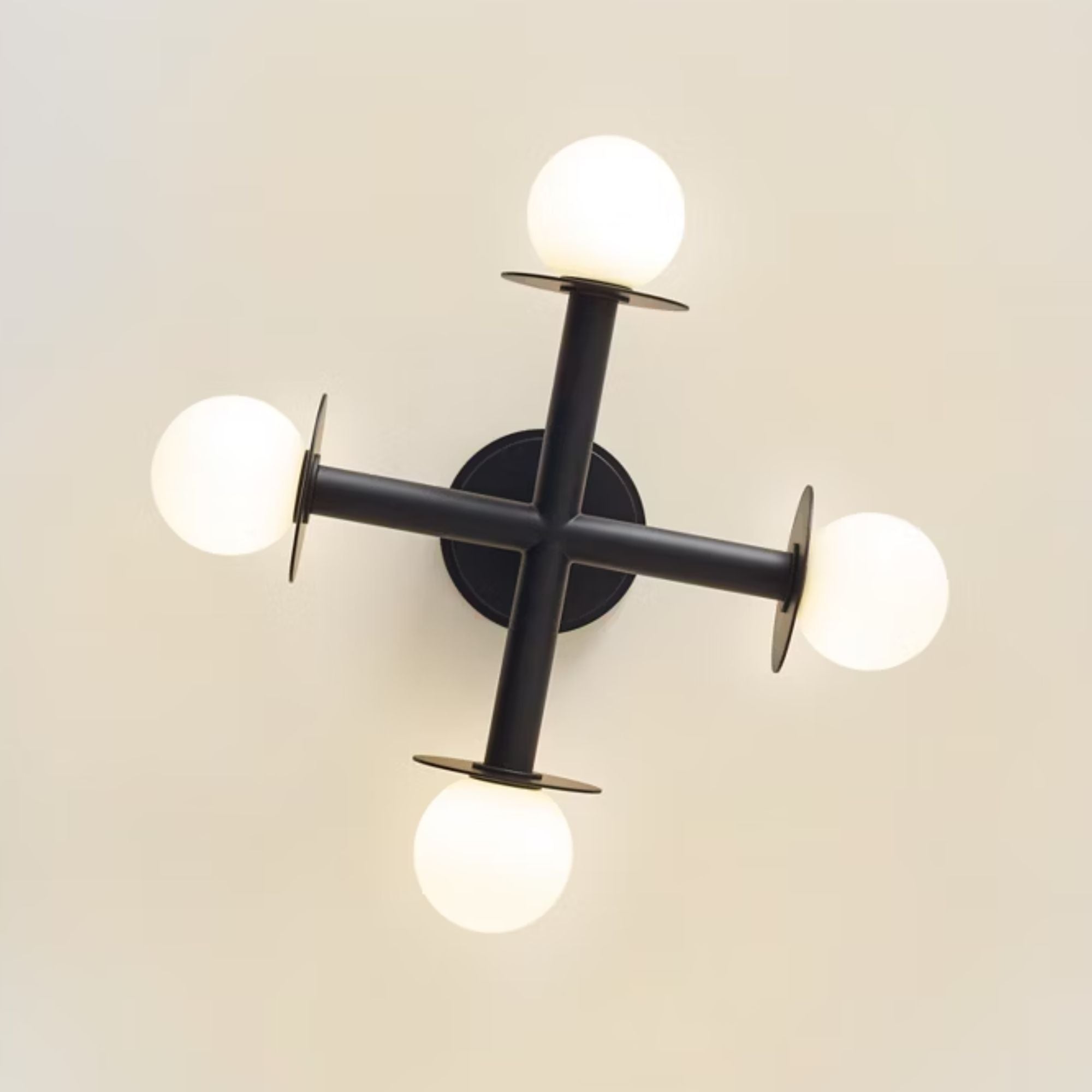 Nodes 18" 4-Light Semi Flush Mount, Midnight Black Finish