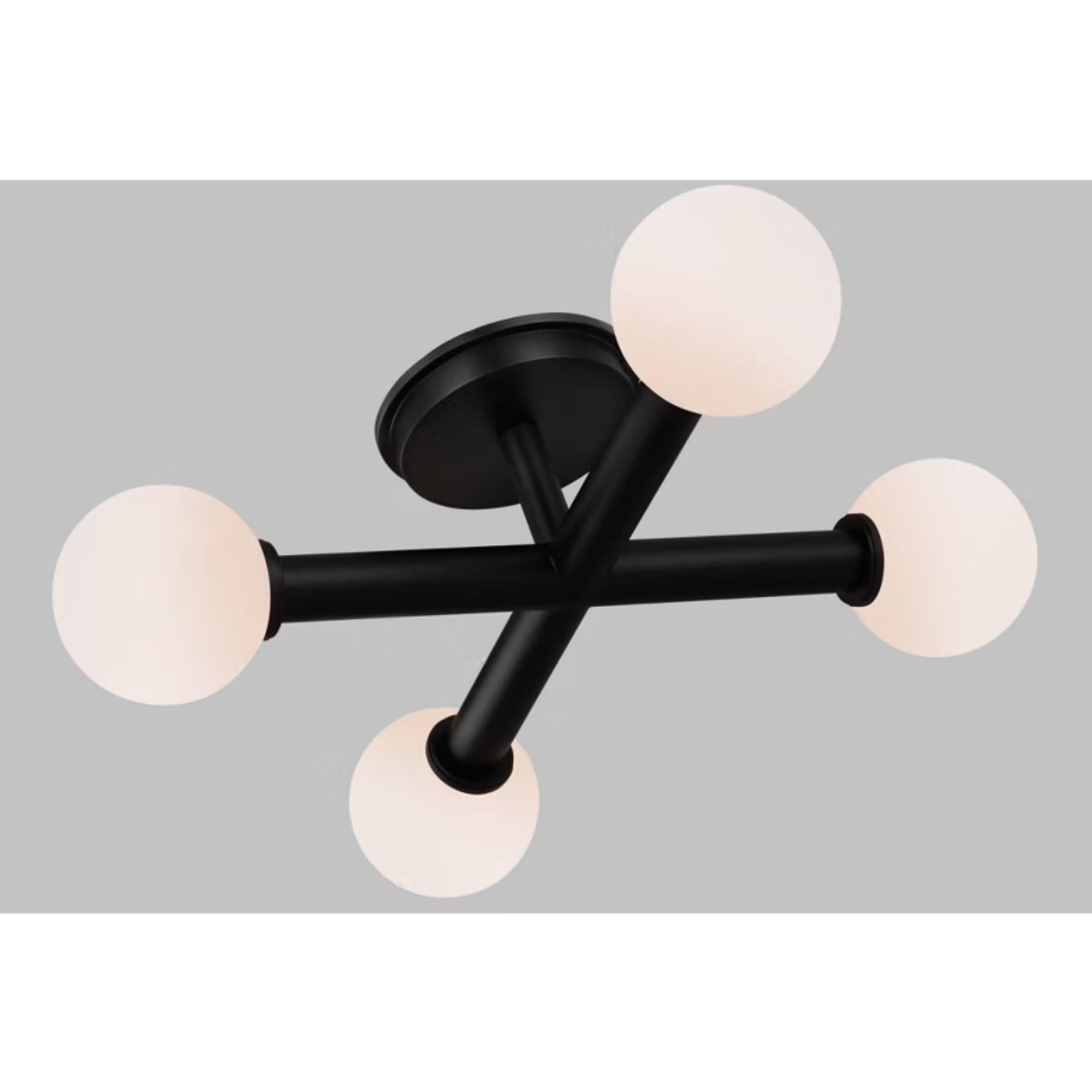 Nodes 18" 4-Light Semi Flush Mount, Midnight Black Finish