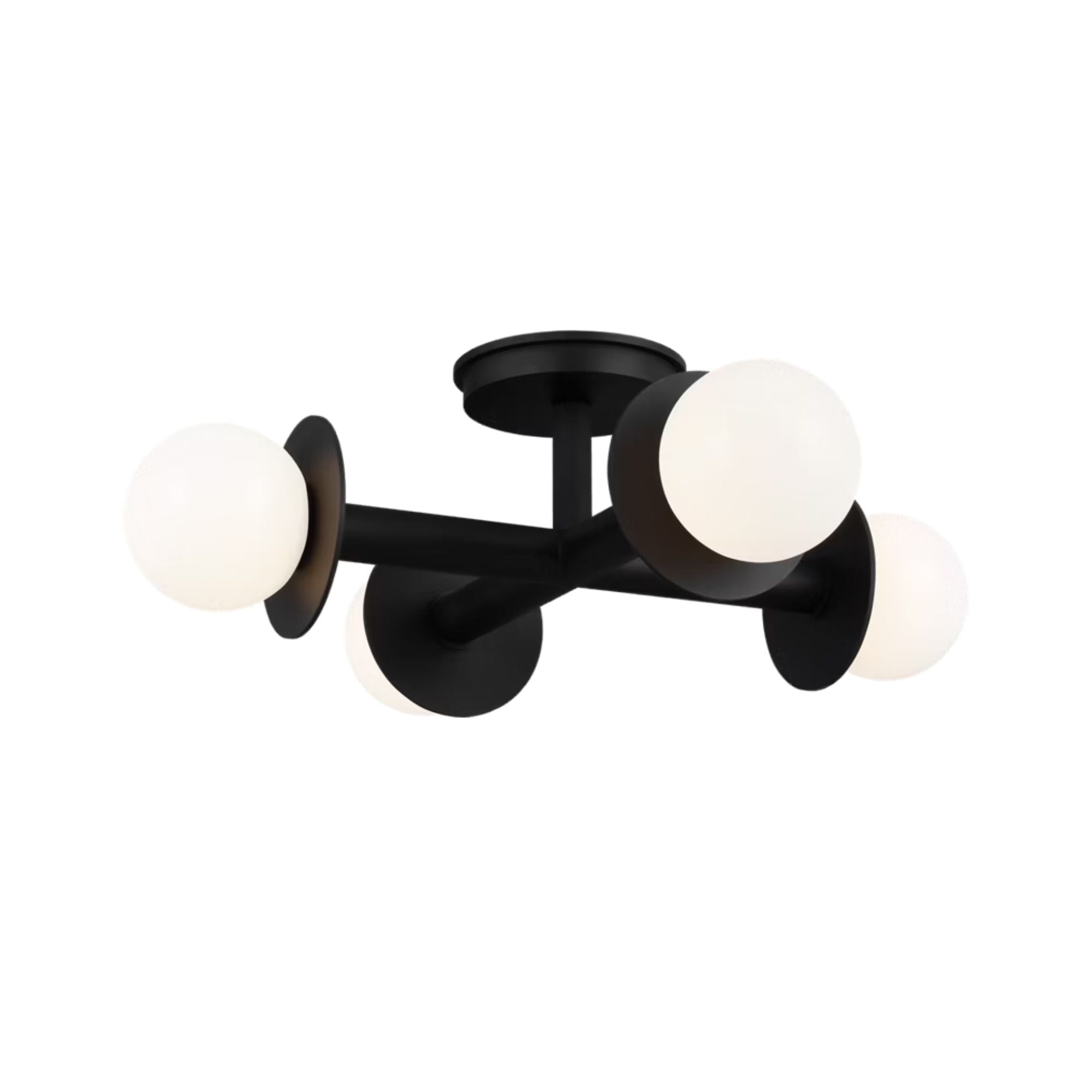 Nodes 18" 4-Light Semi Flush Mount, Midnight Black Finish