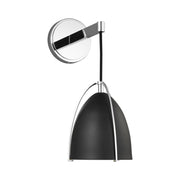 Norman 15" LED Bath Sconce, Chrome Finish with Midnight Black Shade