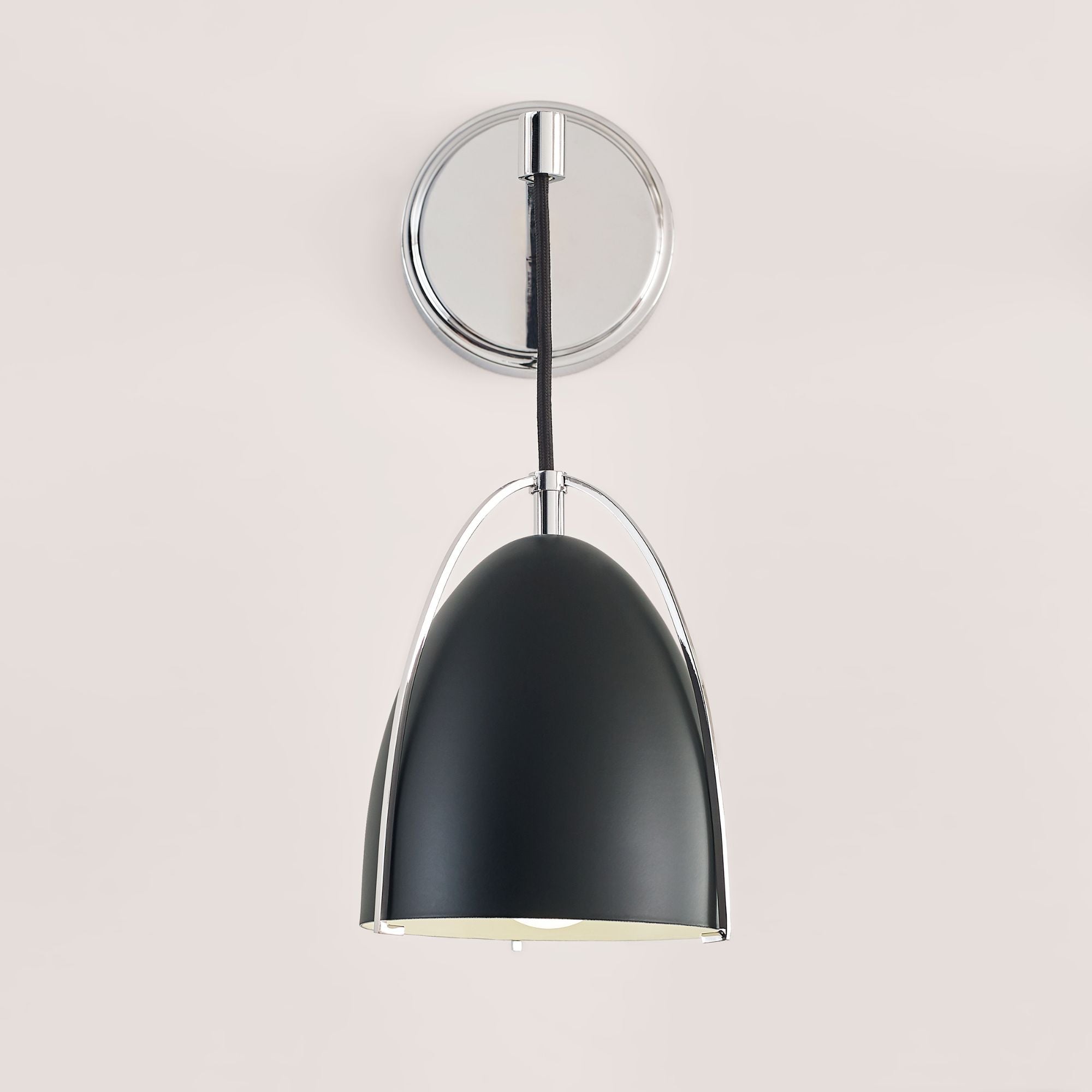 Norman 15" LED Bath Sconce, Chrome Finish with Midnight Black Shade