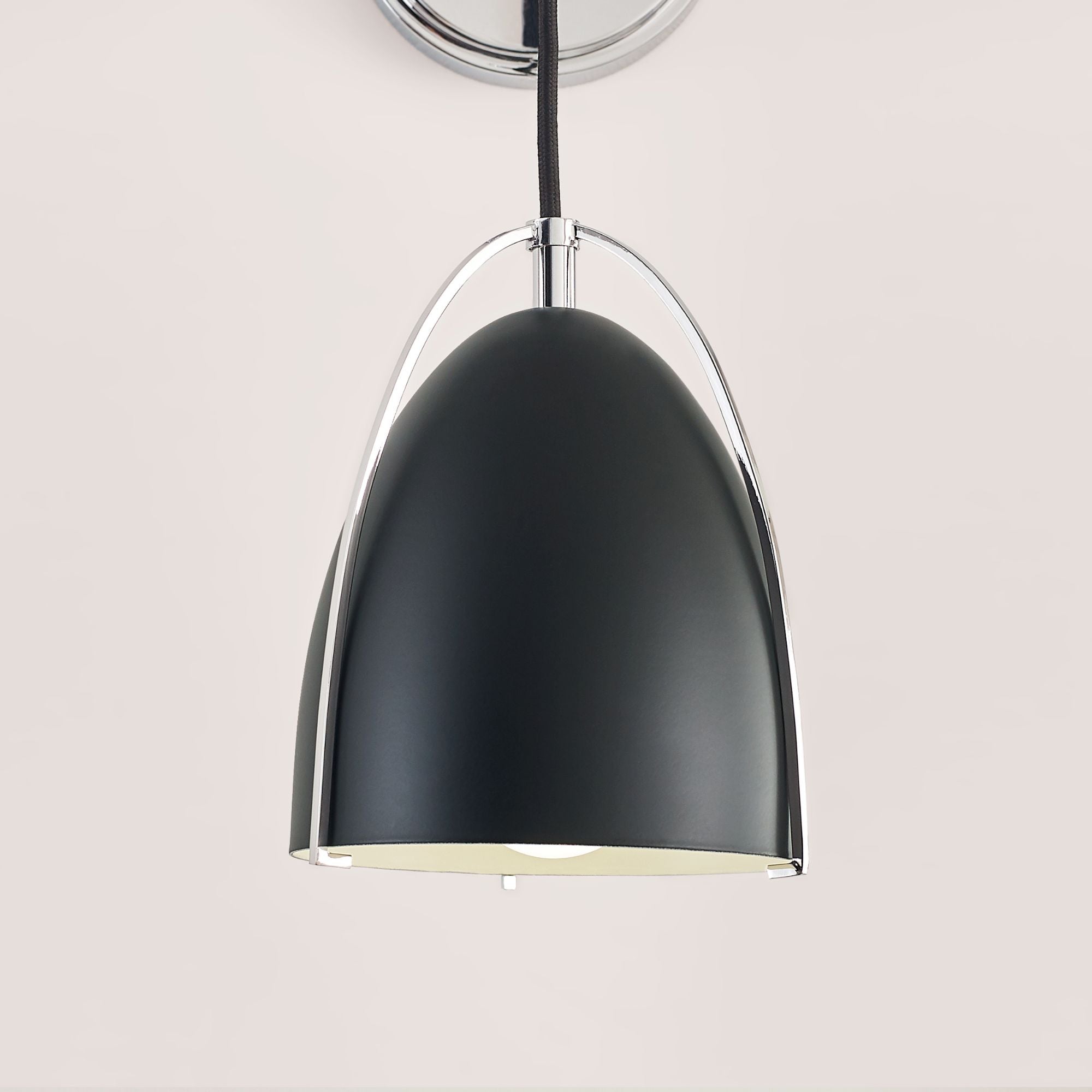 Norman 15" LED Bath Sconce, Chrome Finish with Midnight Black Shade