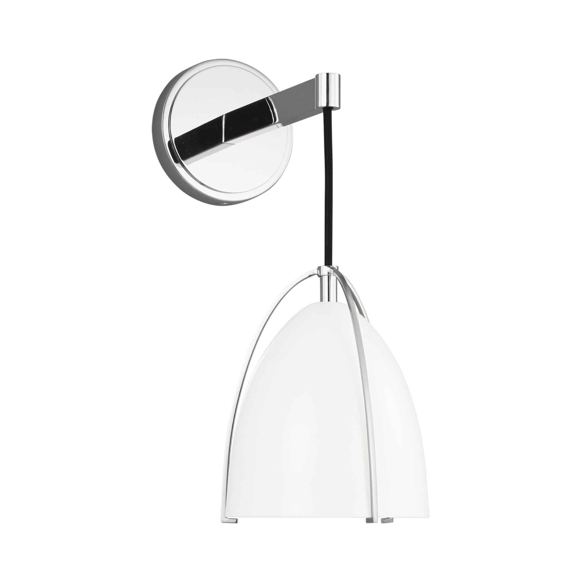 Norman 15" Bath Sconce, Chrome Finish with Matte White Shade