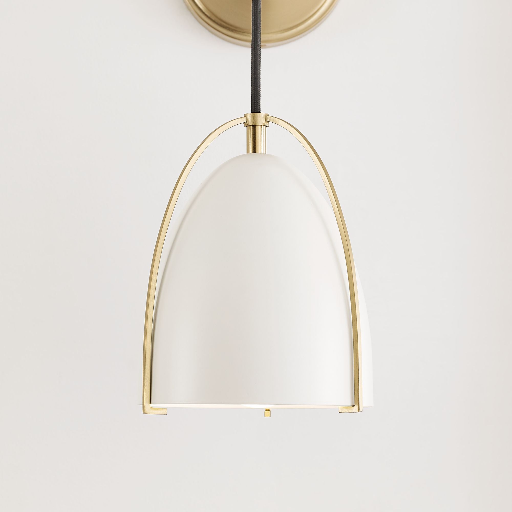 Norman 15" LED Bath Sconce, Satin Brass Finish with Matte White Shade